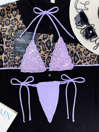 Costum de baie din 2 piese, cu paiete [2]