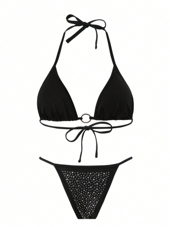 Costum de baie din 2 piese, cu pietre decorative [3]