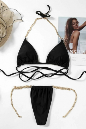 Costum de baie din 2 piese, cu snur [2]