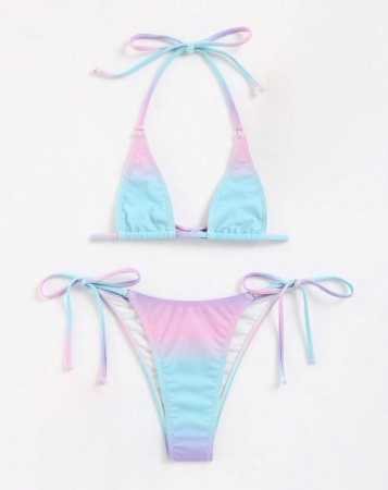 Costum de baie din 2 piese, cu snur [3]