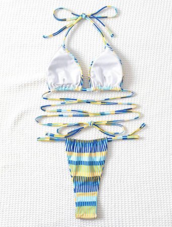 Costum de baie din 2 piese, cu snur [5]