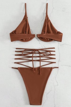 Costum de baie din 2 piese, cu snur reglabil [4]