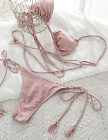 Costum de baie din 2 piese, cu snur reglabil [2]