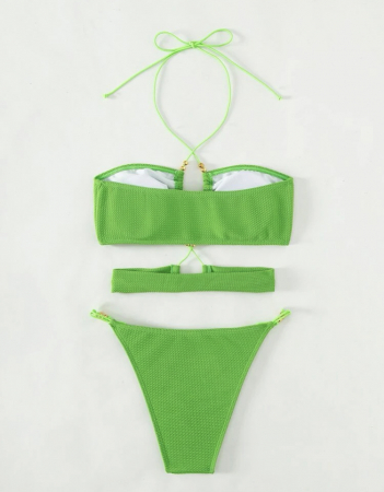 Costum de baie din 2 piese, cu snur si decupaje [2]