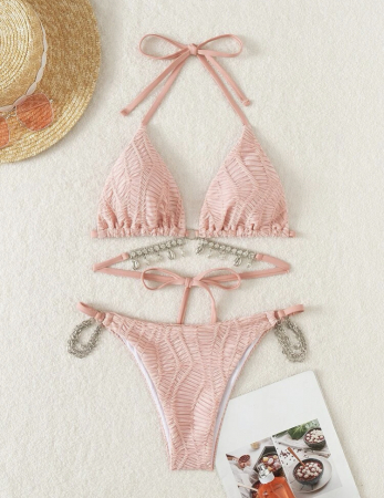 Costum de baie din 2 piese, cu accesorii metalice [3]