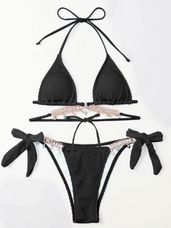 Costum de baie din 2 piese, cu accesorii metalice [1]