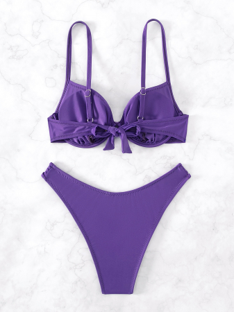 Costum de baie din 2 piese, cu strasuri [3]