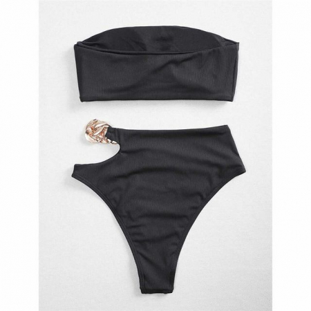 Costum de baie din 2 piese, cu talie inalta [6]