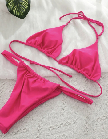 Costum de baie din 2 piese, fucsia [1]