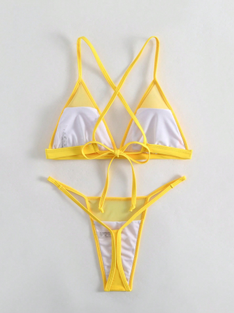 Costum de baie din 2 piese, galben [1]