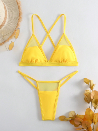 Costum de baie din 2 piese, galben [3]