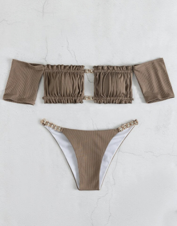 Costum de baie din 2 piese, maro [2]