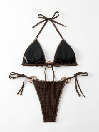 Costum de baie din 2 piese, maro [3]