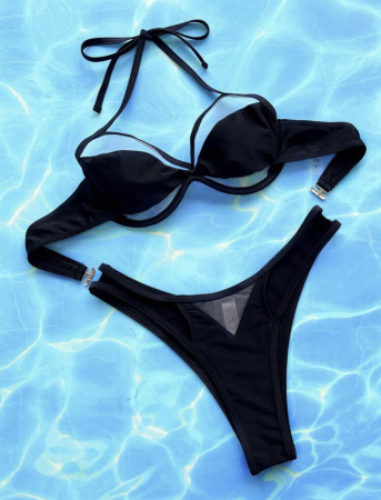 Costum de baie din 2 piese, negru [2]