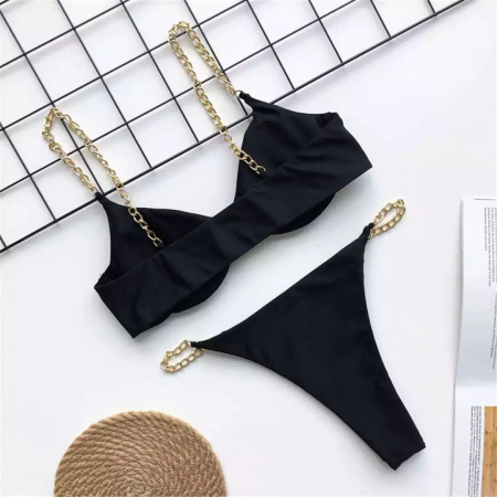 Costum de baie din 2 piese, negru [1]
