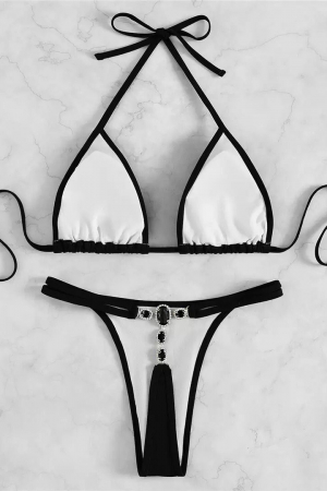 Costum de baie din 2 piese, negru [2]