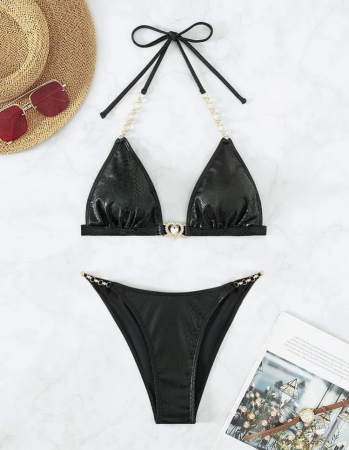 Costum de baie din 2 piese, negru [2]