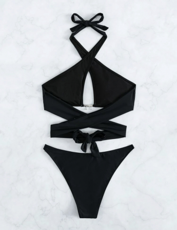 Costum de baie din 2 piese, negru [2]