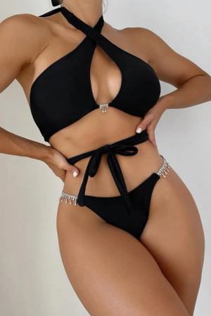 Costume de baie - Costum de baie din 2 piese, negru