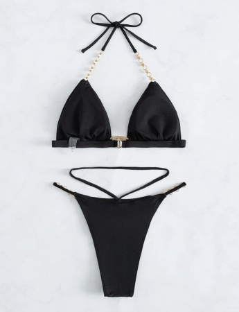 Costum de baie din 2 piese, negru [2]