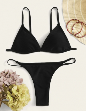 Costum de baie din 2 piese, negru [0]