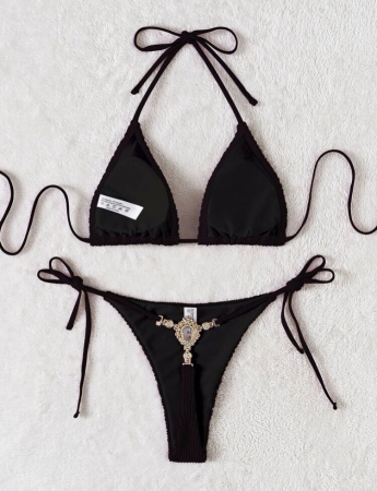 Costum de baie din 2 piese, negru [0]