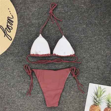 Costum de baie din 2 piese, nude [3]