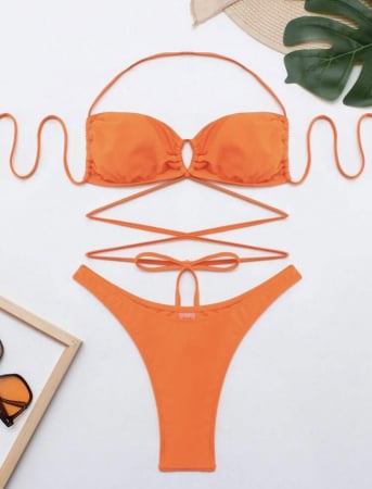 Costum de baie din 2 piese, portocaliu [3]