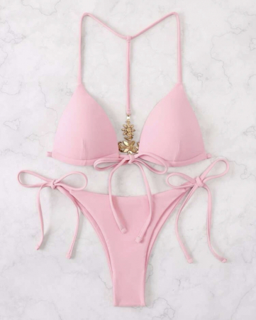 Costum de baie din 2 piese, roz [3]