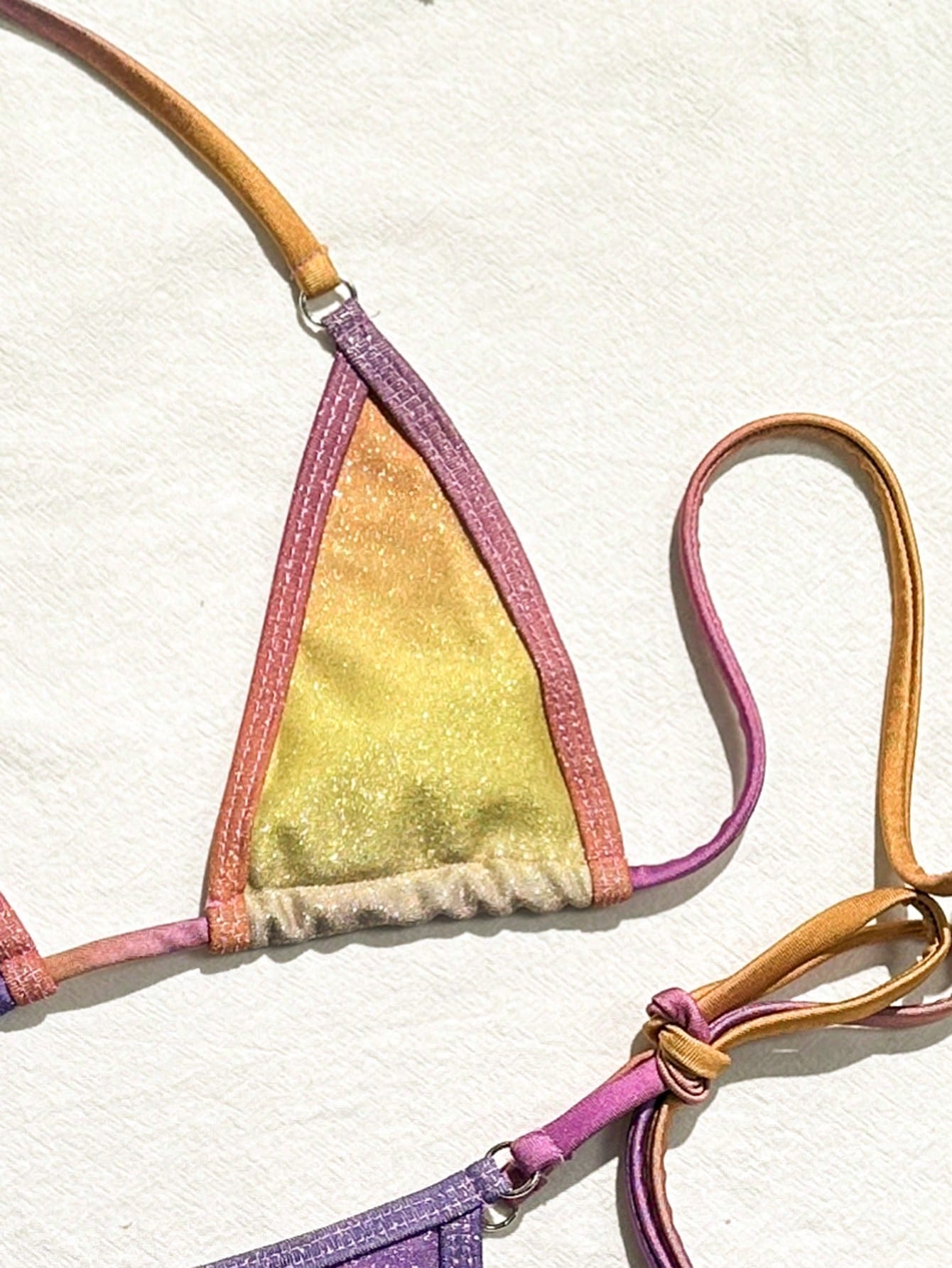 Costum de baie din 2 piese, tanga, multicolor [4]