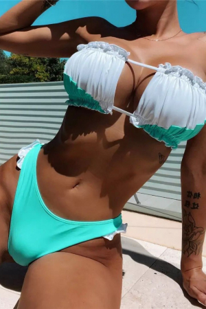 Costum doua piese - Costum de baie din 2 piese, turcoaz