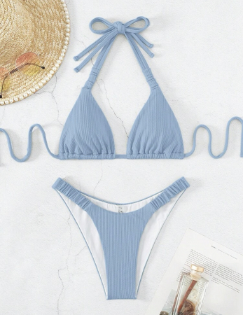 Costum de baie din 2 piese, uni [2]