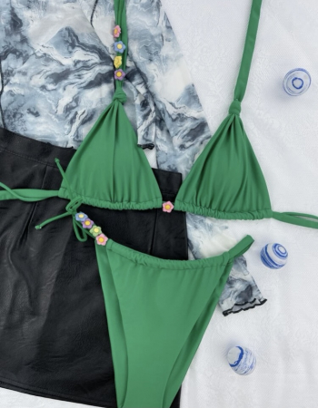 Costum de baie din 2 piese, verde [3]