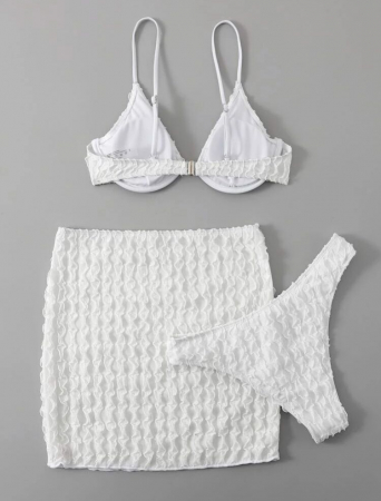 Costum de baie din 3 piese, alb [1]