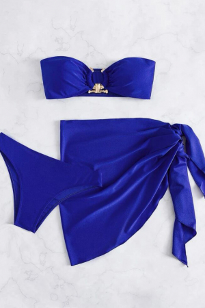 Costum de baie din 3 piese, albastru [2]