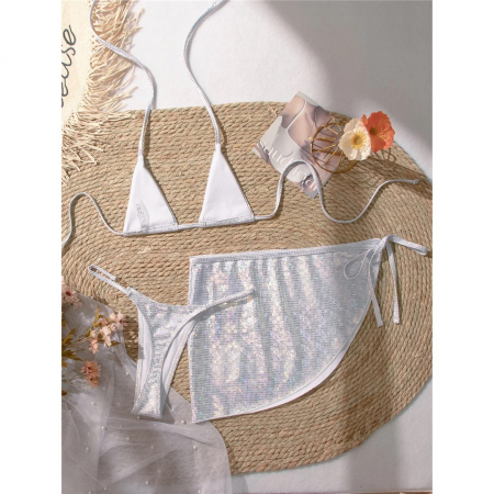 Costum de baie din 3 piese, argintiu [3]