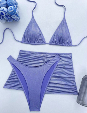 Costum de baie din 3 piese, cu aspect stralucitor [2]