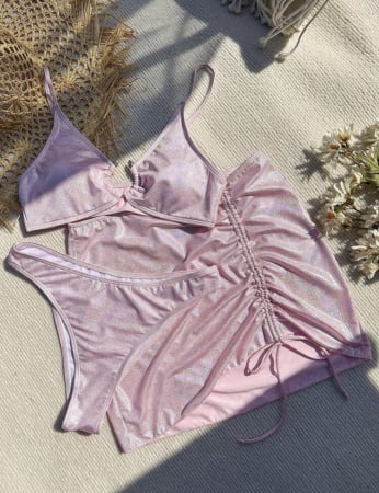Costum de baie din 3 piese, cu aspect stralucitor [2]