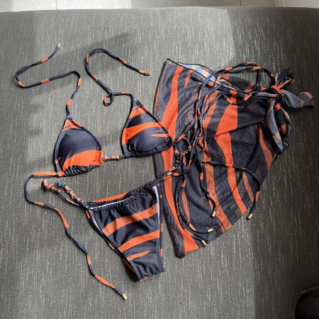 Costum de baie din 3 piese, cu imprimeu [1]