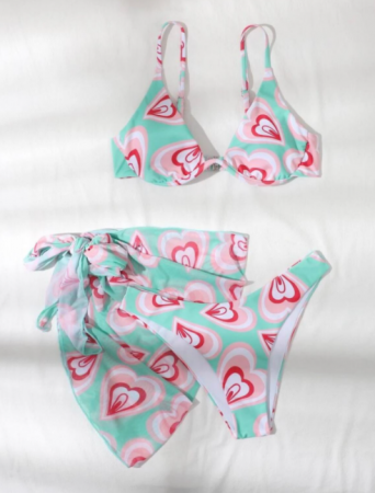 Costum de baie din 3 piese, cu imprimeu [2]