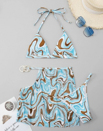 Costum de baie din 3 piese, cu imprimeu [2]