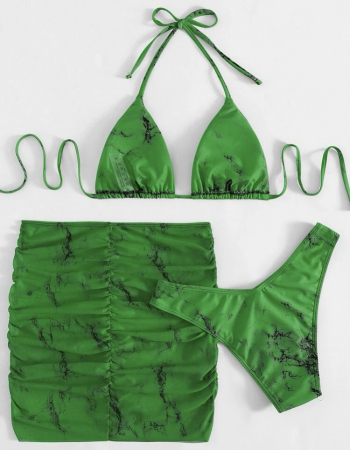 Costum de baie din 3 piese, cu imprimeu [2]