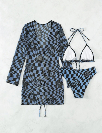 Costum de baie din 3 piese, cu imprimeu [3]