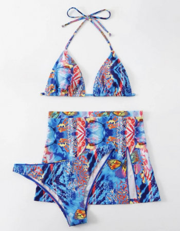 Costum de baie din 3 piese, cu imprimeu [1]