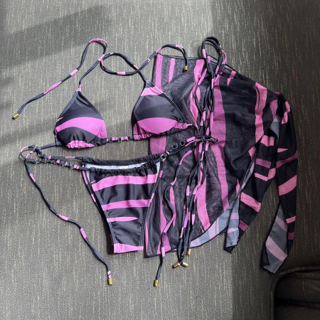 Costum de baie din 3 piese, cu imprimeu [1]