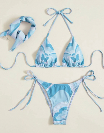 Costum de baie din 3 piese, cu imprimeu [2]