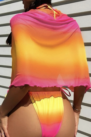 Costum de baie din 3 piese, cu imprimeu si snur [2]