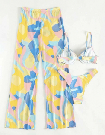Costum de baie din 3 piese, cu pantaloni [2]