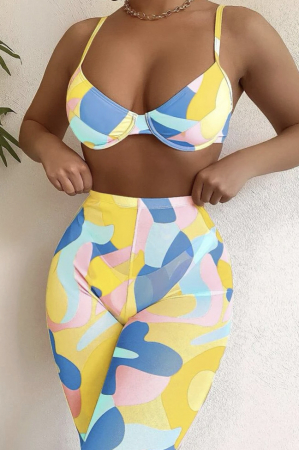 Costum de baie din 3 piese, cu pantaloni [0]