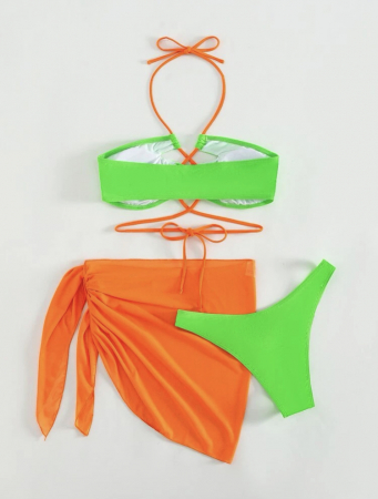 Costum de baie din 3 piese, cu snur [3]